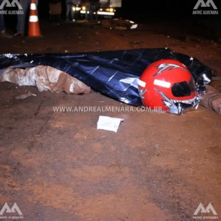 CAMINHÃO ATROPELA MOTOCICLISTA NA RODOVIA DE ÁGUA BOA E FOGE DO LOCAL.