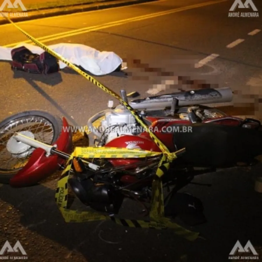 MOTOCICLISTA MORRE EM ACIDENTE DE MOTO NA VILA NOVA EM MARINGÁ.