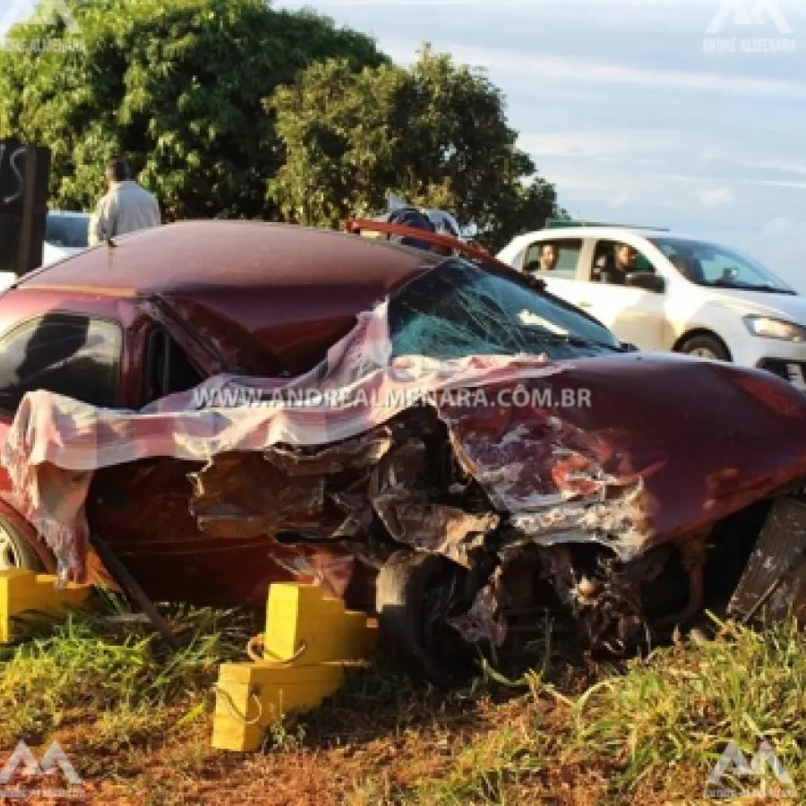 ACIDENTE VIOLENTO NA REGIÃO DE SANTA FÉ DEIXA UMA PESSOA MORTA E OUTRA FERIDA