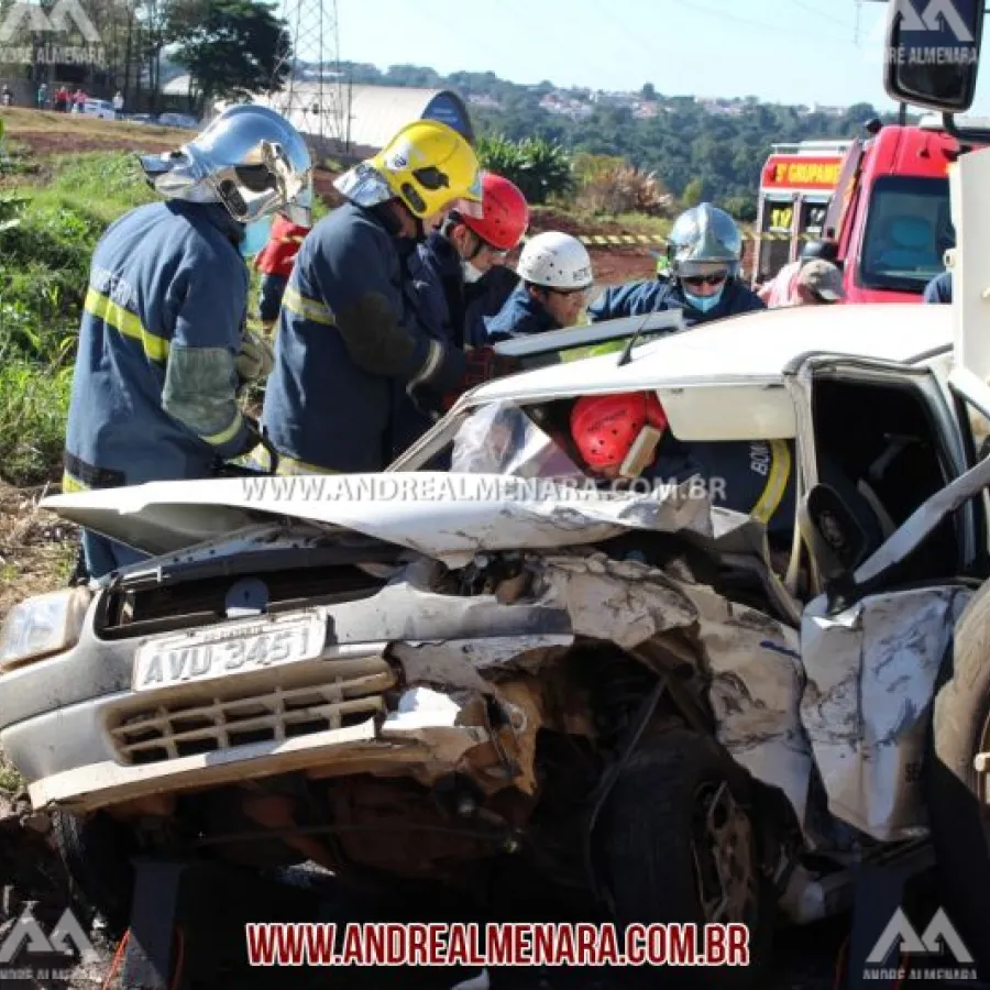 Portador de necessidades especiais fica ferido em acidente grave no Contorno Sul em Maringá