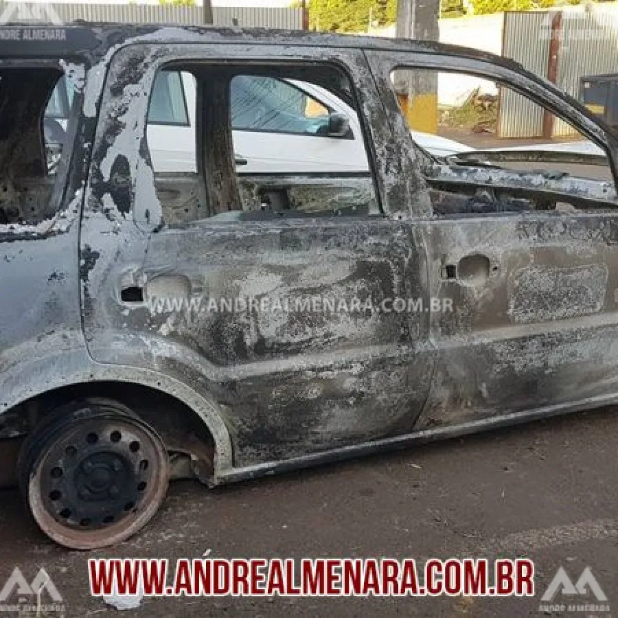 Veículo queimado pode ter sido usado por criminosos para cometer assassinato em Maringá