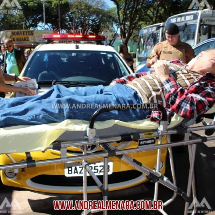 Homem com problemas de saúde passa mal no centro de Maringá depois de ser roubado