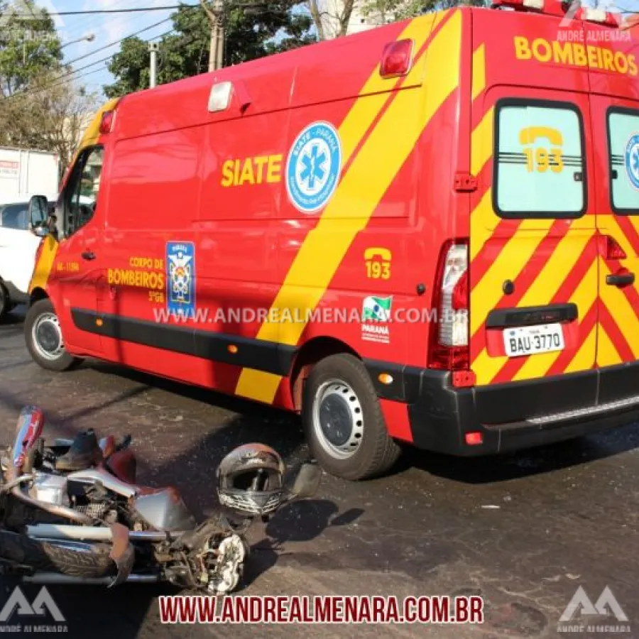 Motociclista fica ferido em acidente na Avenida Colombo em Maringá