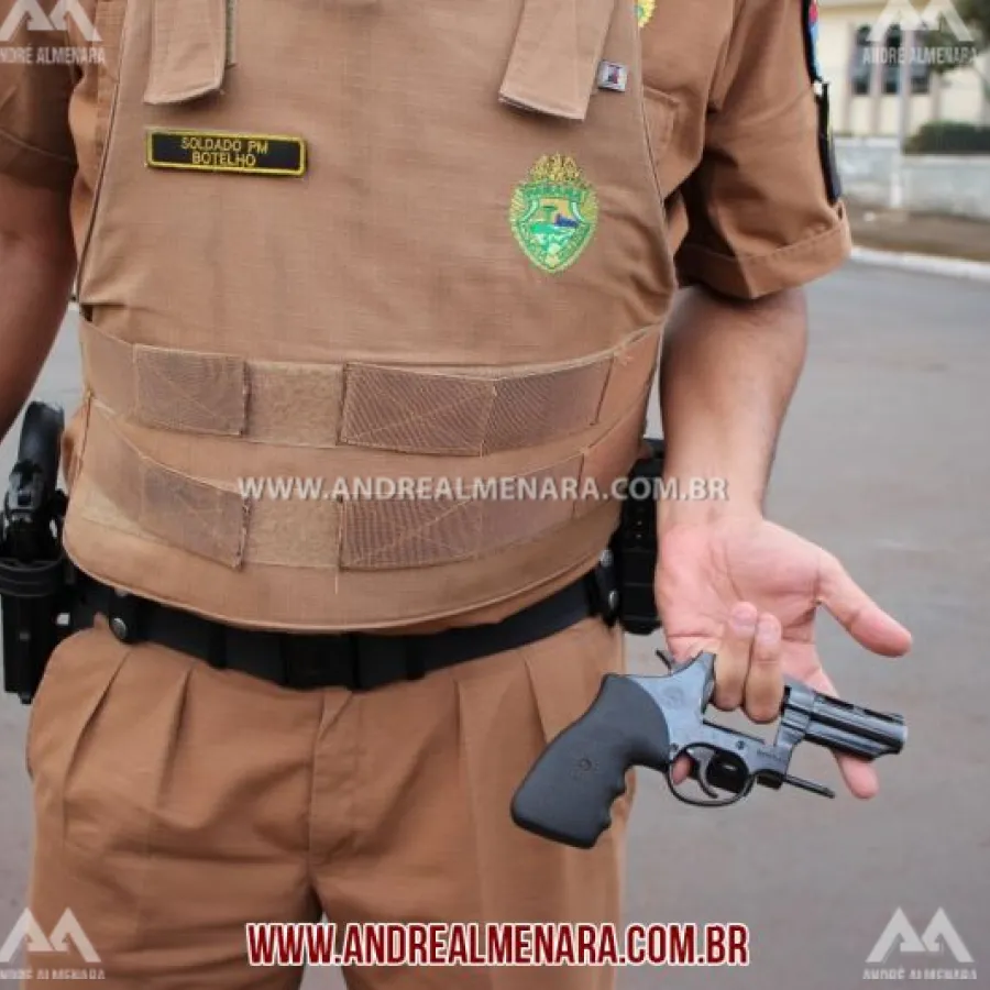 Bandidos correm da PM mas deixam arma de fogo abandonada