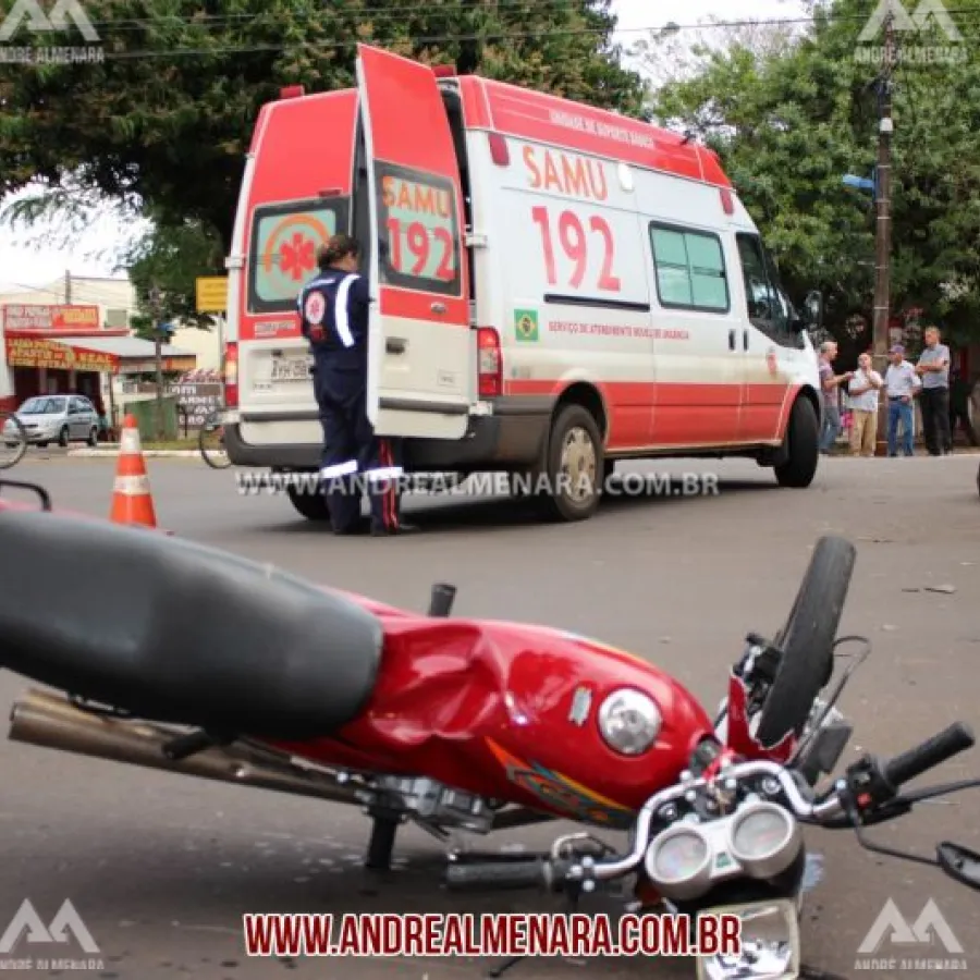 Motociclista fica gravemente ferido em acidente no Jardim Alvorada em Maringá