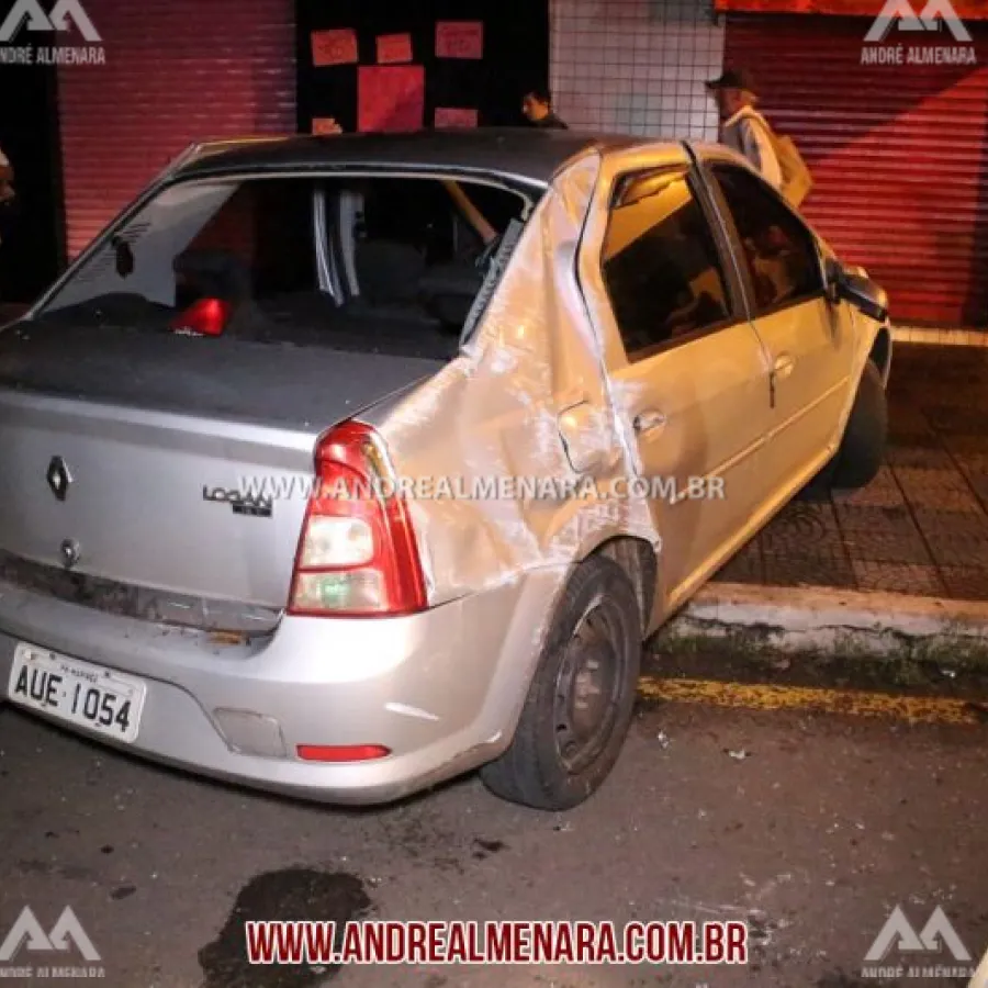 Colisão entre carros no centro de Maringá deixa motorista ferido