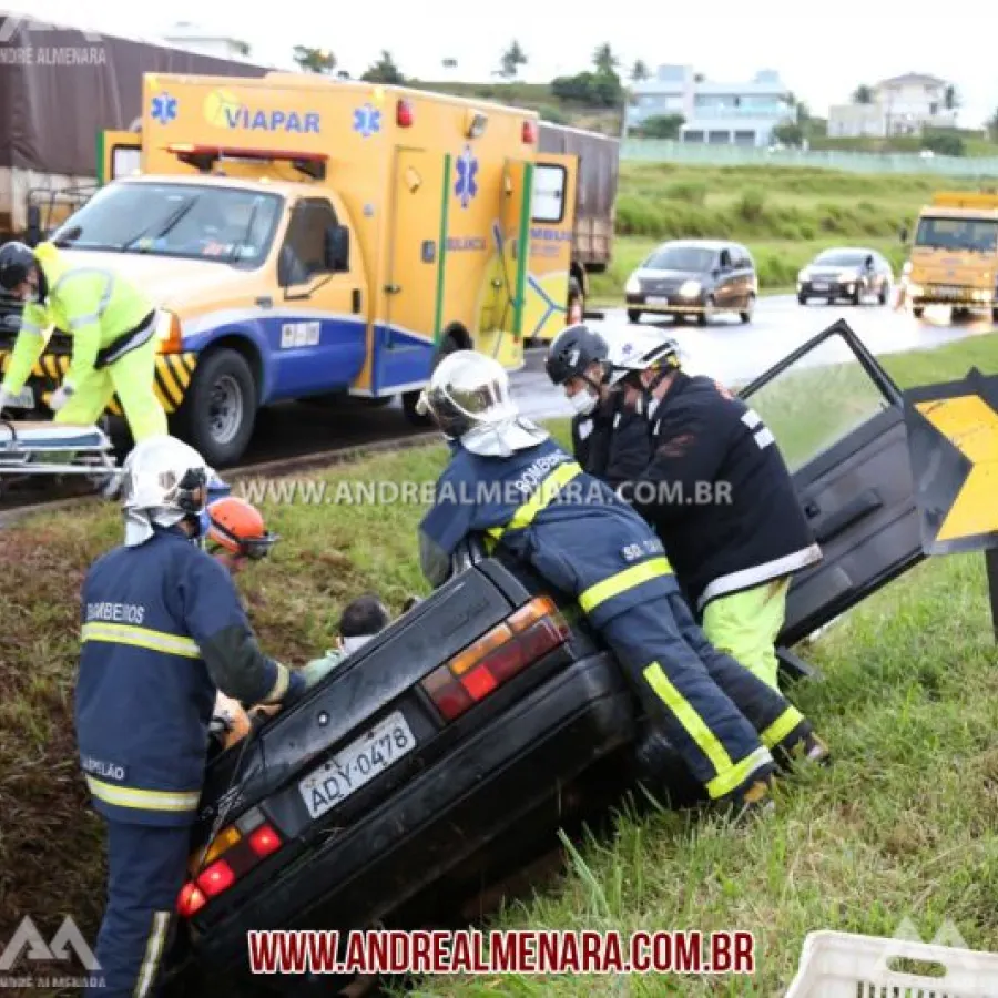 Motorista fica ferido em acidente na rodovia em Iguatemi