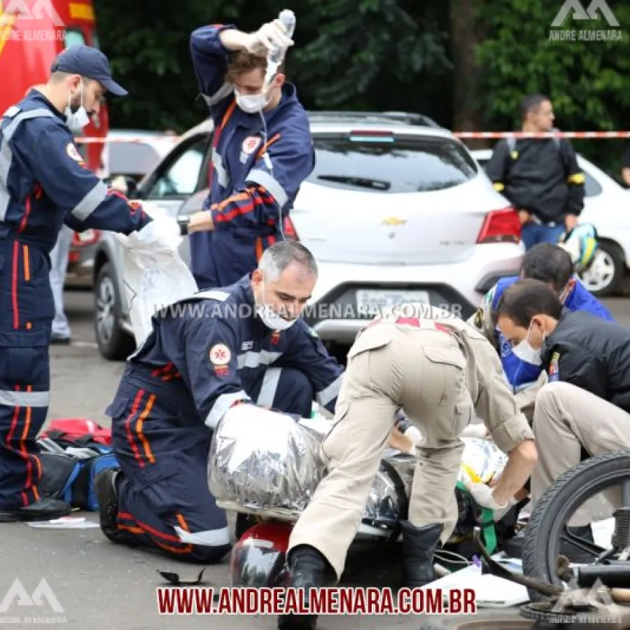 Motociclista se envolve em acidente no centro de Maringá e morre