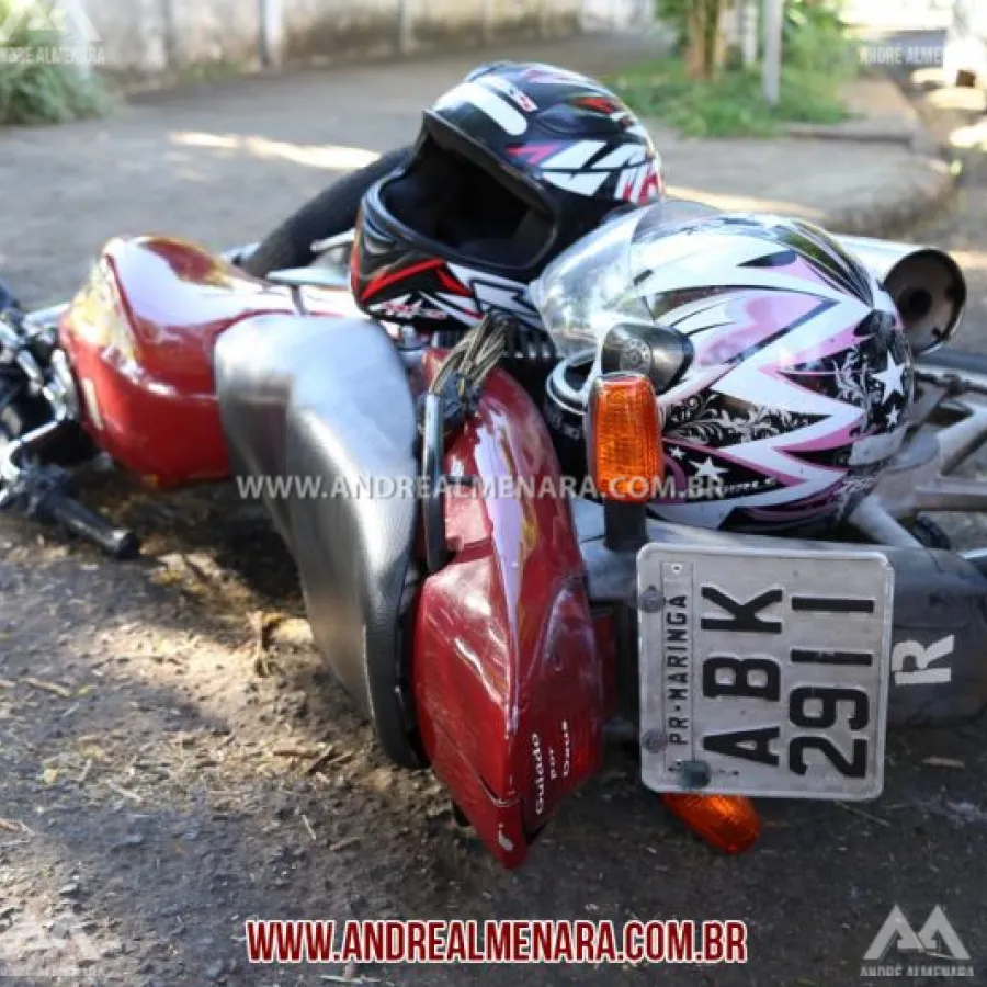 Motociclista fica ferido em acidente na zona 6 em Maringá