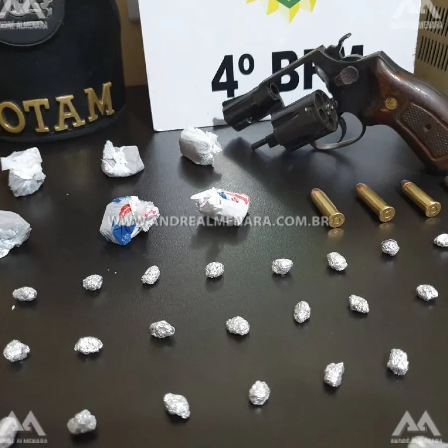 ROTAM de Paiçandu prende homem com drogas e arma de fogo