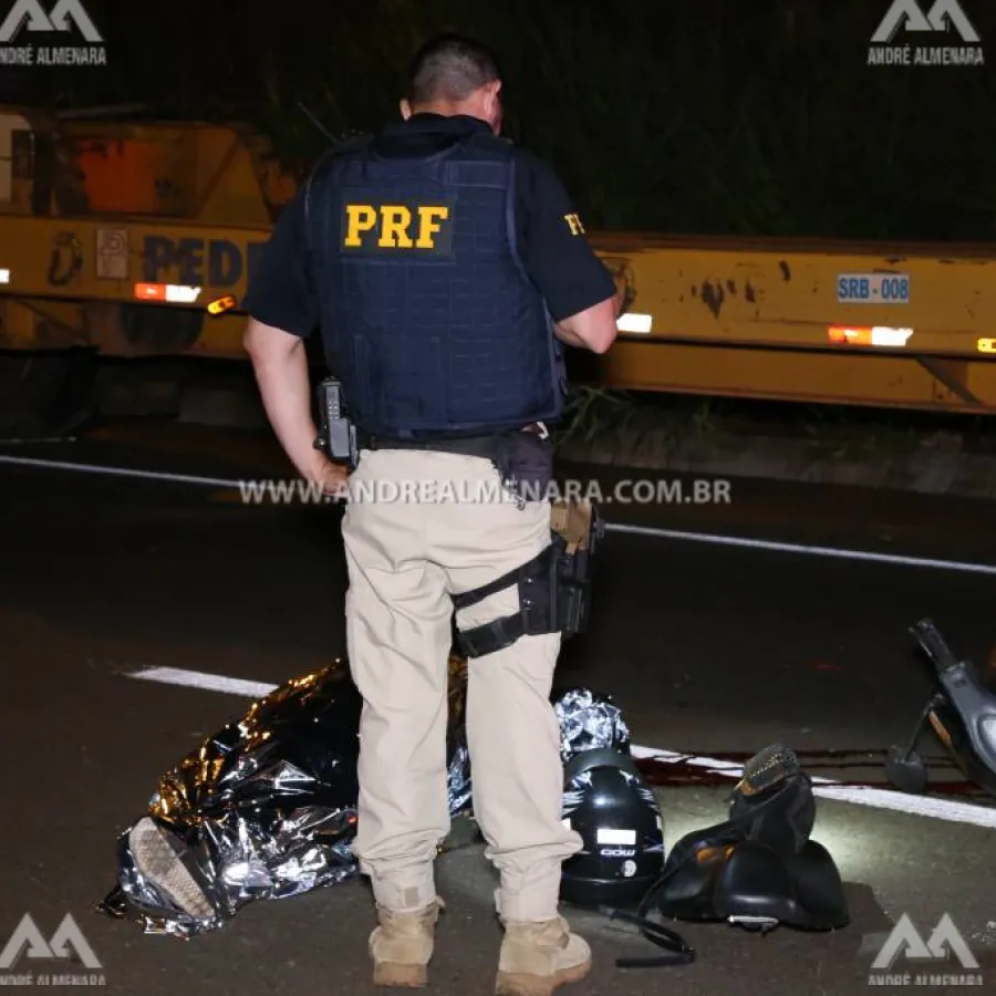 Mulher morre de acidente de moto no Contorno Norte em Maringá