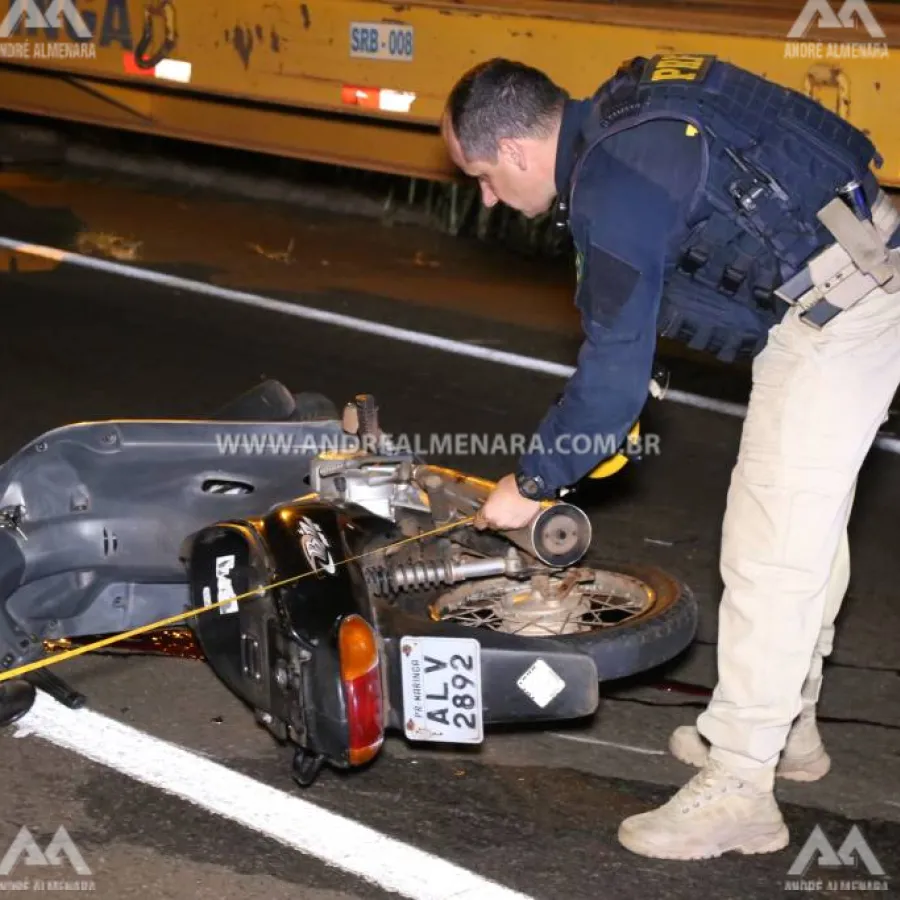 Mulher morre de acidente de moto no Contorno Norte em Maringá