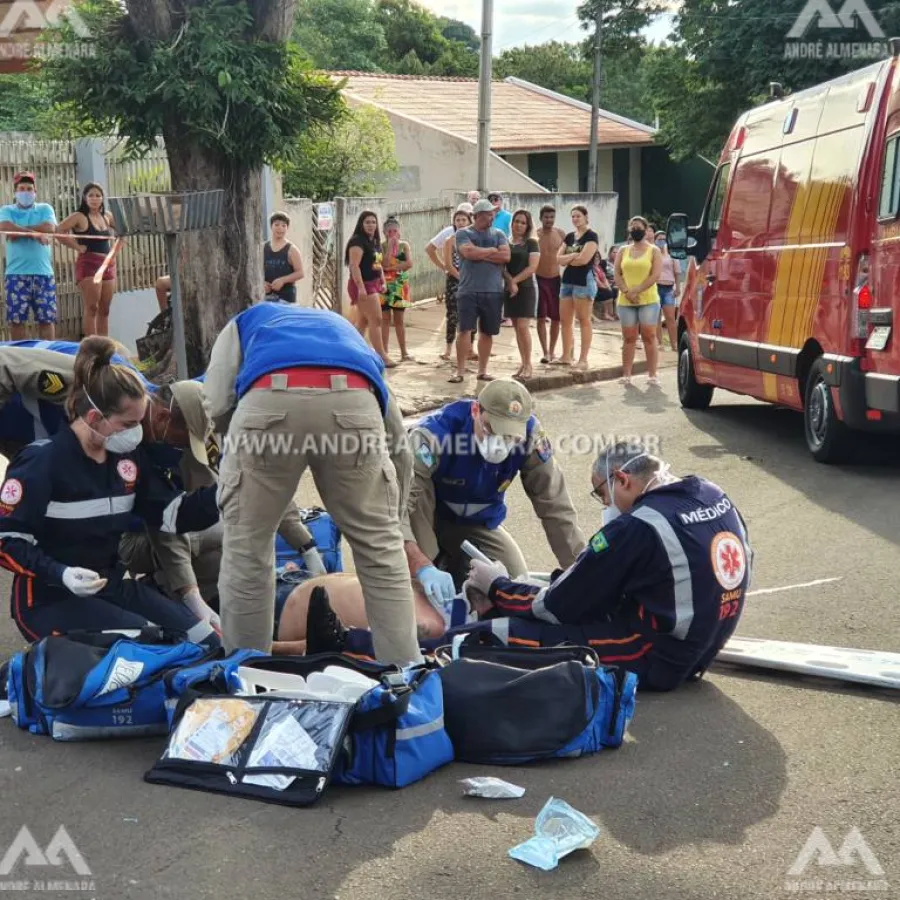 Motociclista fica gravemente ferido em acidente no Parque Hortência