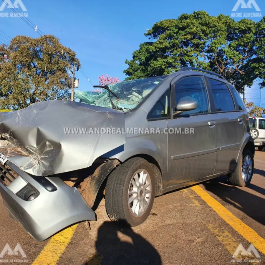 Motorista perde a visão por causa do sol e sofre acidente gravíssimo em Maringá