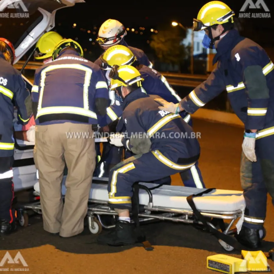 Motorista é intubado por médico do Samu após sofrer acidente em Maringá
