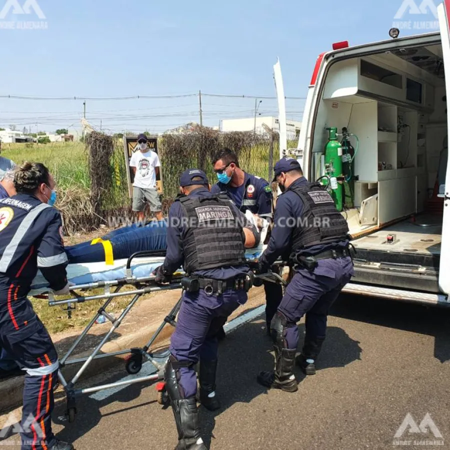 Mulher fica gravemente ferida em acidente na Vila Esperança em Maringá