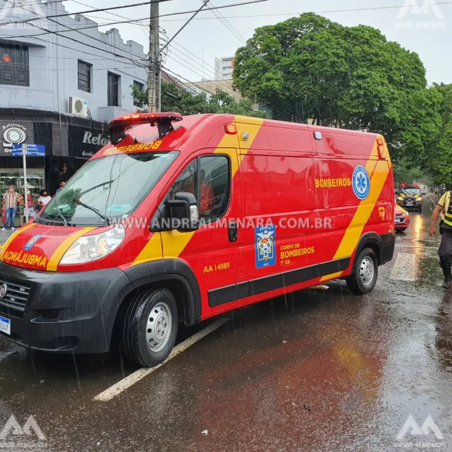 Comerciante de 78 anos é atropelado na faixa de pedestre no centro de Maringá