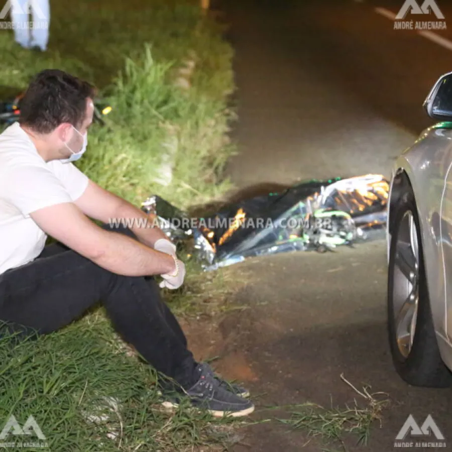 Ciclista morre atropelado quando atravessava a faixa de pedestre na Colombo