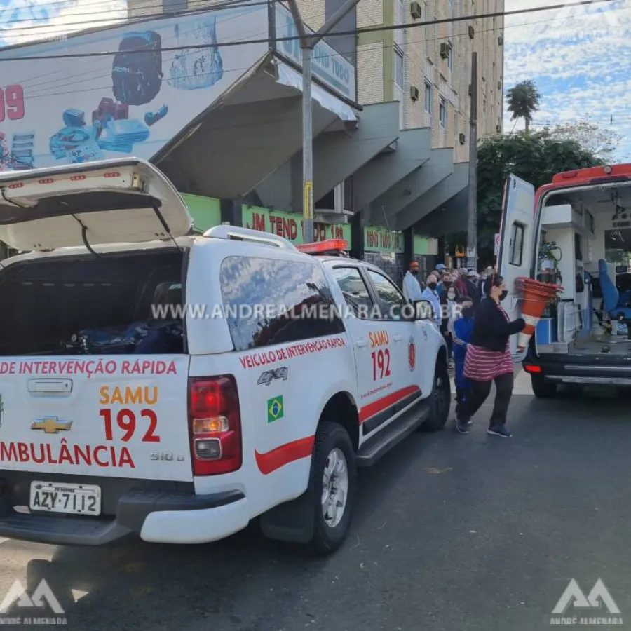 Homem de 80 anos é atropelado na faixa de pedestre no centro de Maringá