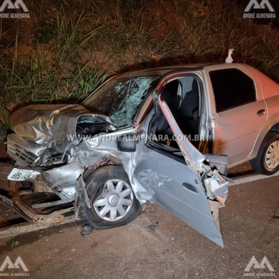 Mulher morre ao bater seu carro no Contorno Sul em Maringá