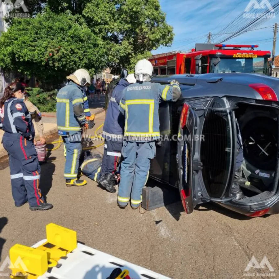 Mulher fica ferida ao sofrer acidente no Jardim Alvorada em Maringá