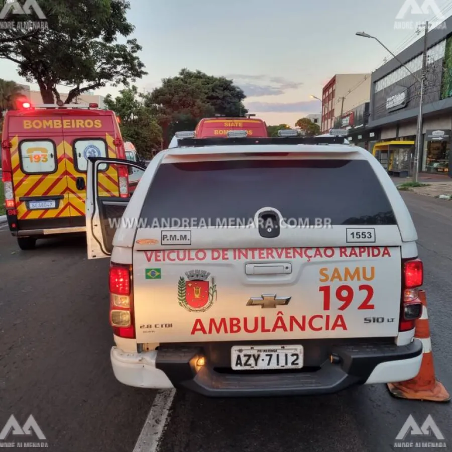 Três pessoas ficam feridas em acidente na Avenida Colombo em Maringá