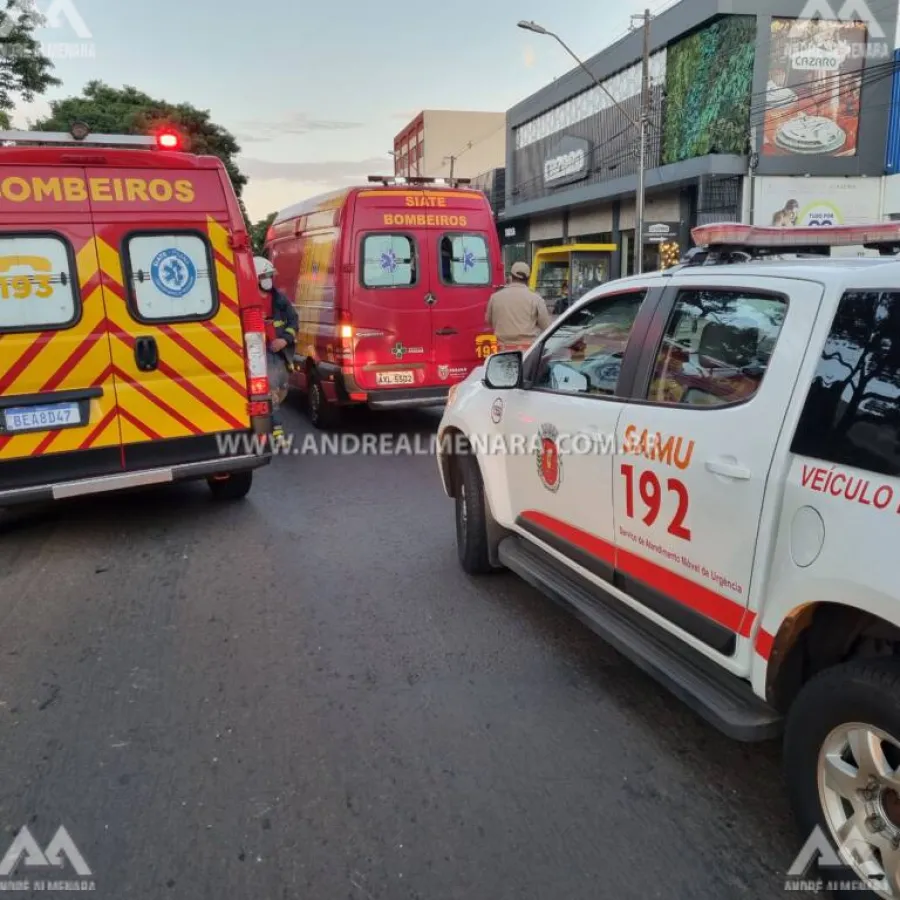 Três pessoas ficam feridas em acidente na Avenida Colombo em Maringá