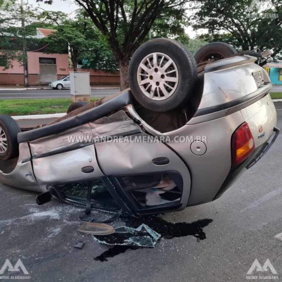 Mulher fica ferida em acidente na Avenida Colombo em Maringá