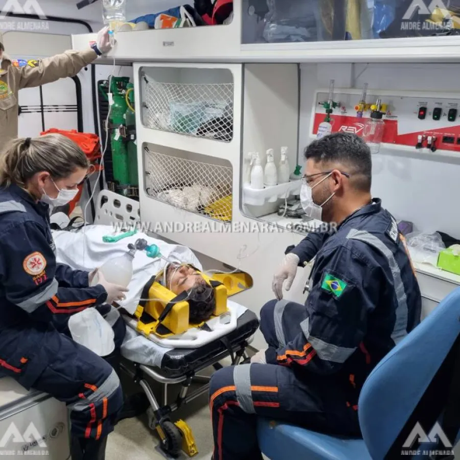 Morador de Mandaguaçu é intubado ao sofrer acidente na zona 7 em Maringá