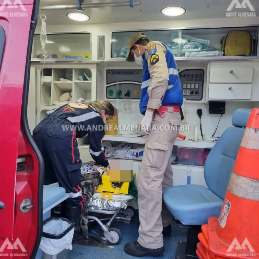 Três pessoas ficam feridas em acidente na Avenida Colombo em Maringá