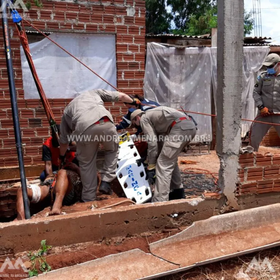 Mulher cai em fossa de 6 metros de profundidade na cidade de Sarandi