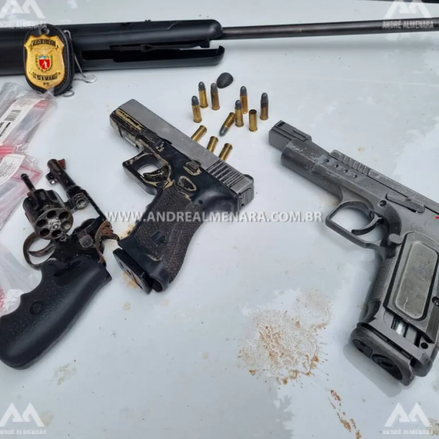 Polícia Civil de Maringá prende traficante com armas e drogas