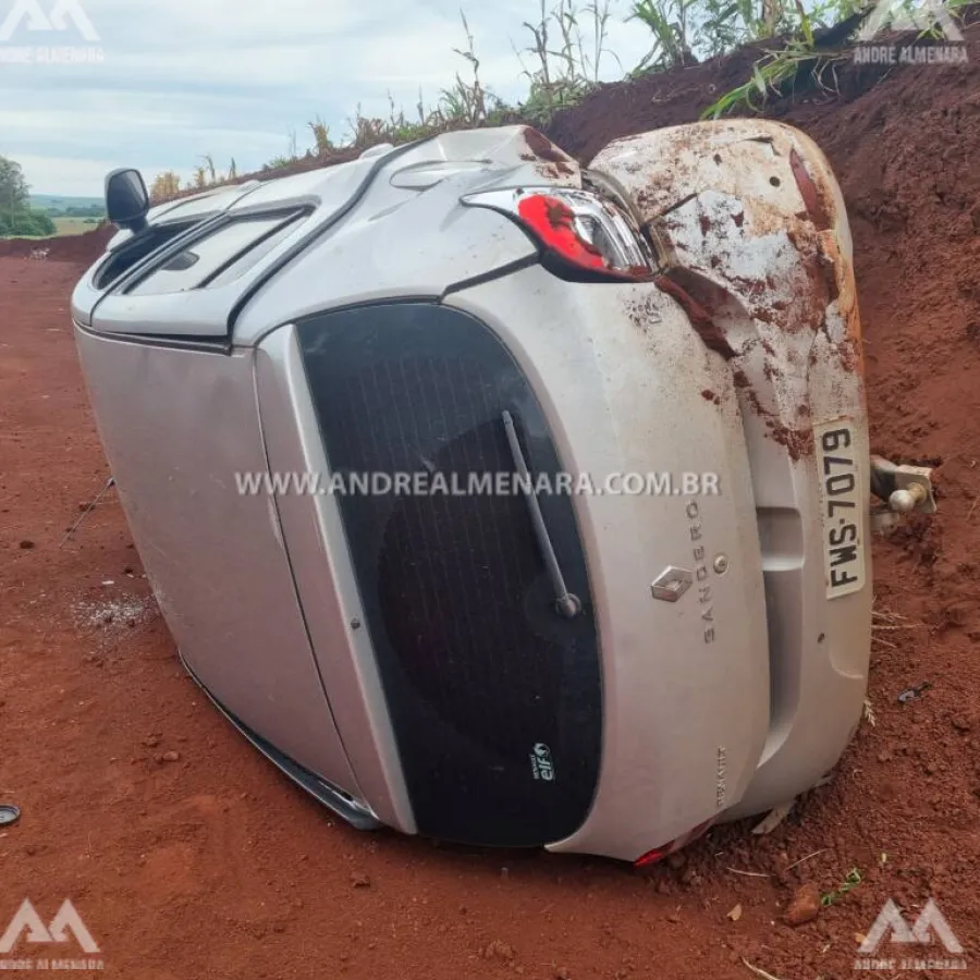 Motorista abandona veículo carregado de maconha após capotar na 323