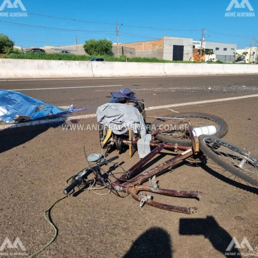 Carreta atropela e mata ciclista na rodovia BR-376 em Maringá