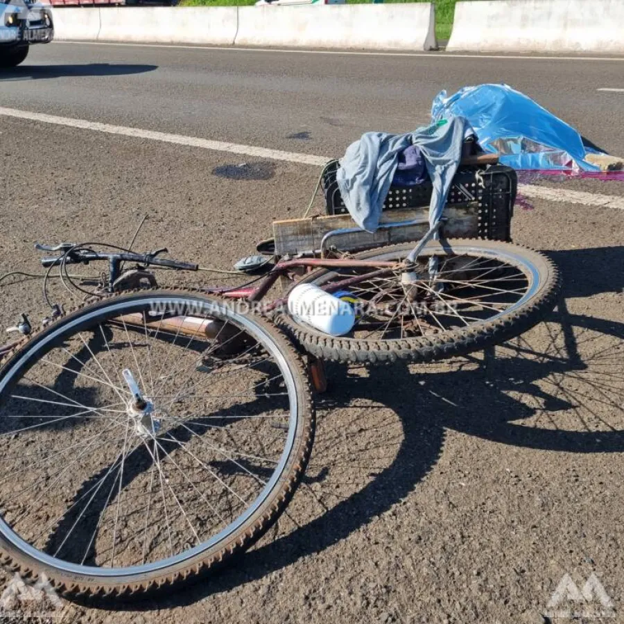 Carreta atropela e mata ciclista na rodovia BR-376 em Maringá