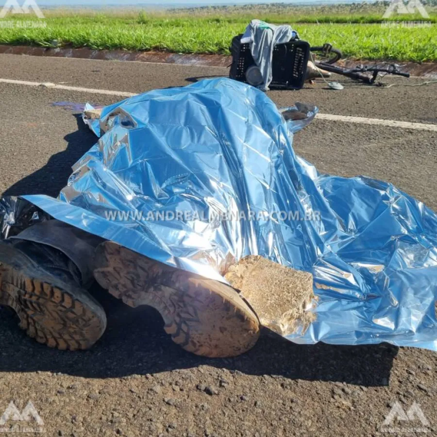 Carreta atropela e mata ciclista na rodovia BR-376 em Maringá