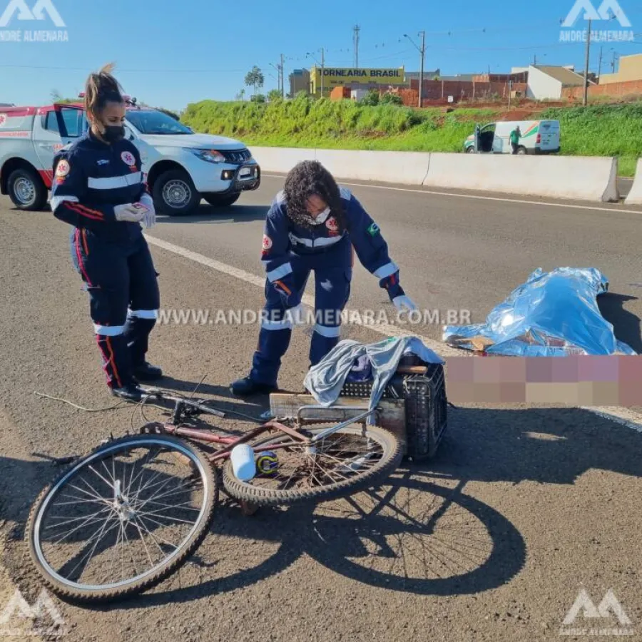 Carreta atropela e mata ciclista na rodovia BR-376 em Maringá