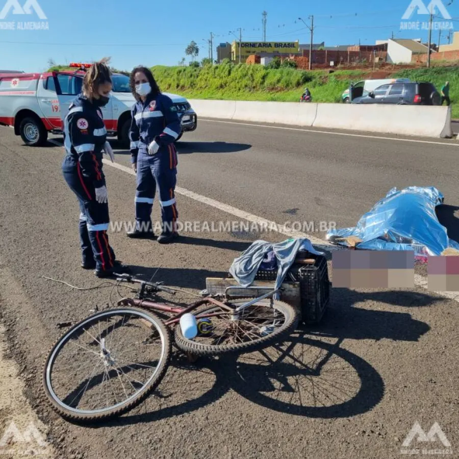 Carreta atropela e mata ciclista na rodovia BR-376 em Maringá