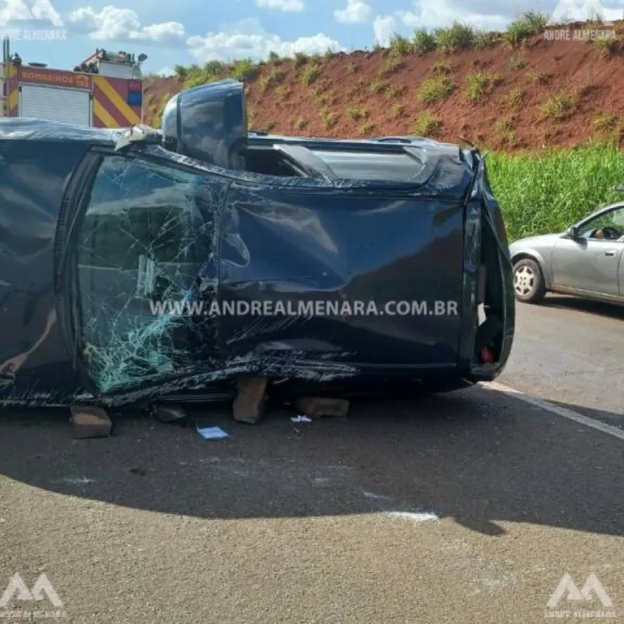 Casal de idosos sofre acidente no Contorno Norte de Maringá