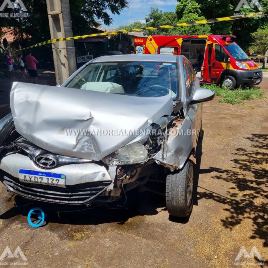 Carro causa acidente seguido de capotamento após invadir preferencial