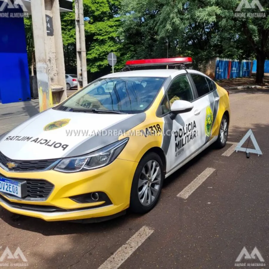 Mulher bate em automóvel parado na Avenida Laguna em Maringá