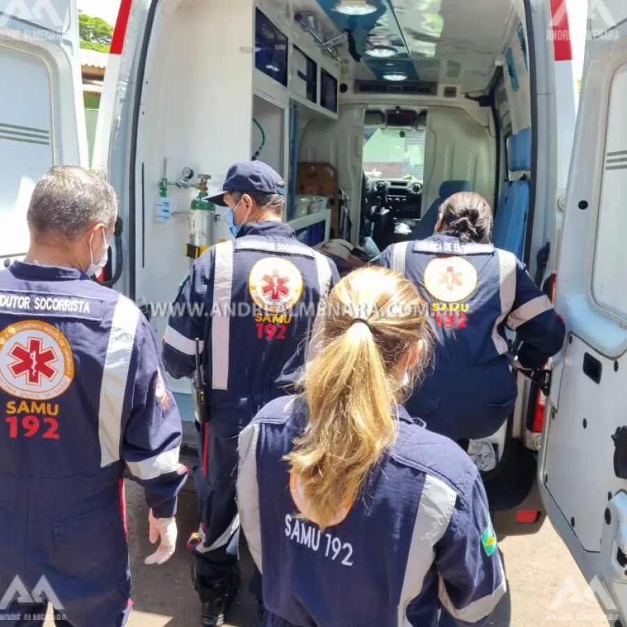 Batida entre camionete e moto no Parque Hortência deixa dois jovens feridos