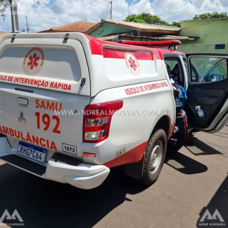 Batida entre camionete e moto no Parque Hortência deixa dois jovens feridos