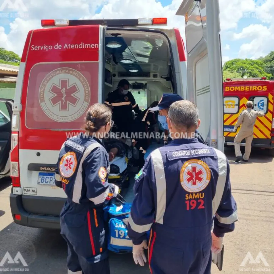 Batida entre camionete e moto no Parque Hortência deixa dois jovens feridos