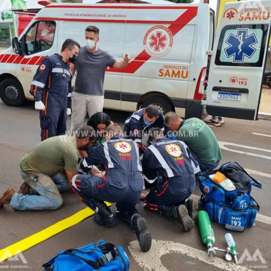 Criança sofre lesão gravíssima em perna após ser atropelada por moto na faixa de pedestre