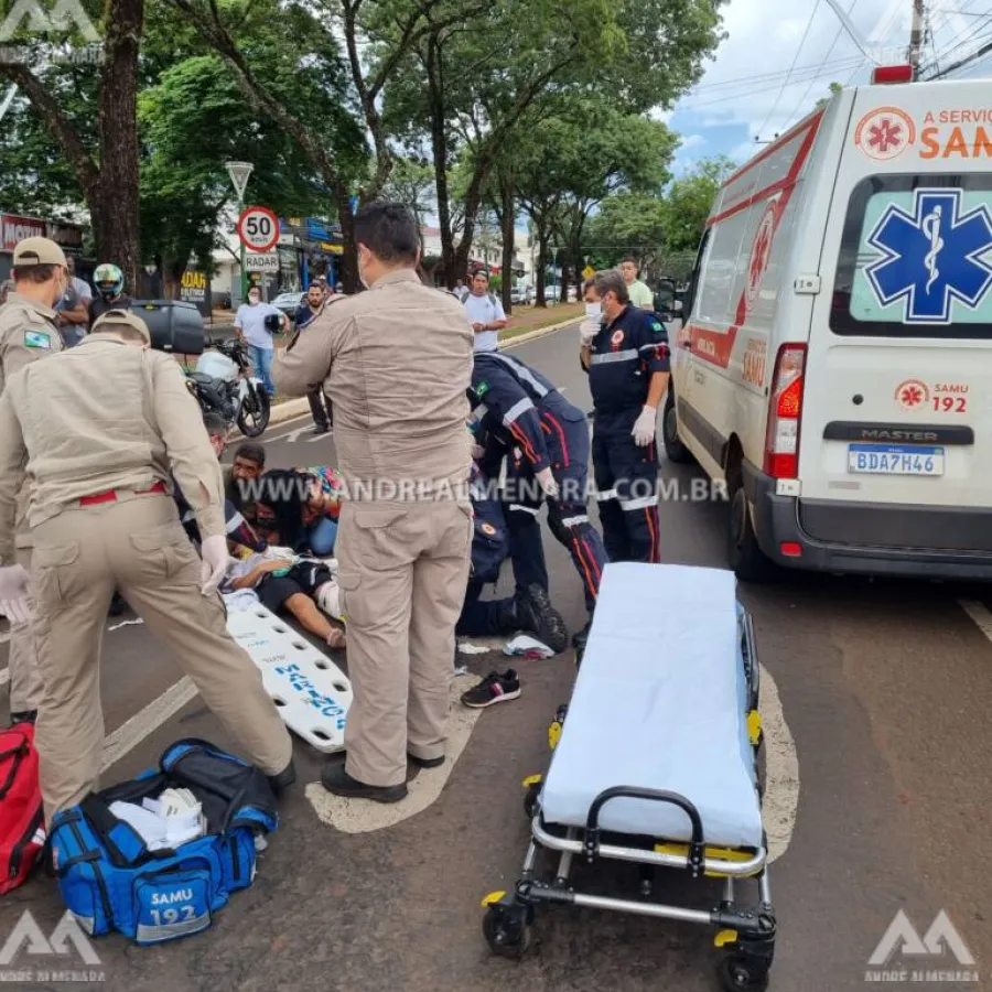 Criança sofre lesão gravíssima em perna após ser atropelada por moto na faixa de pedestre