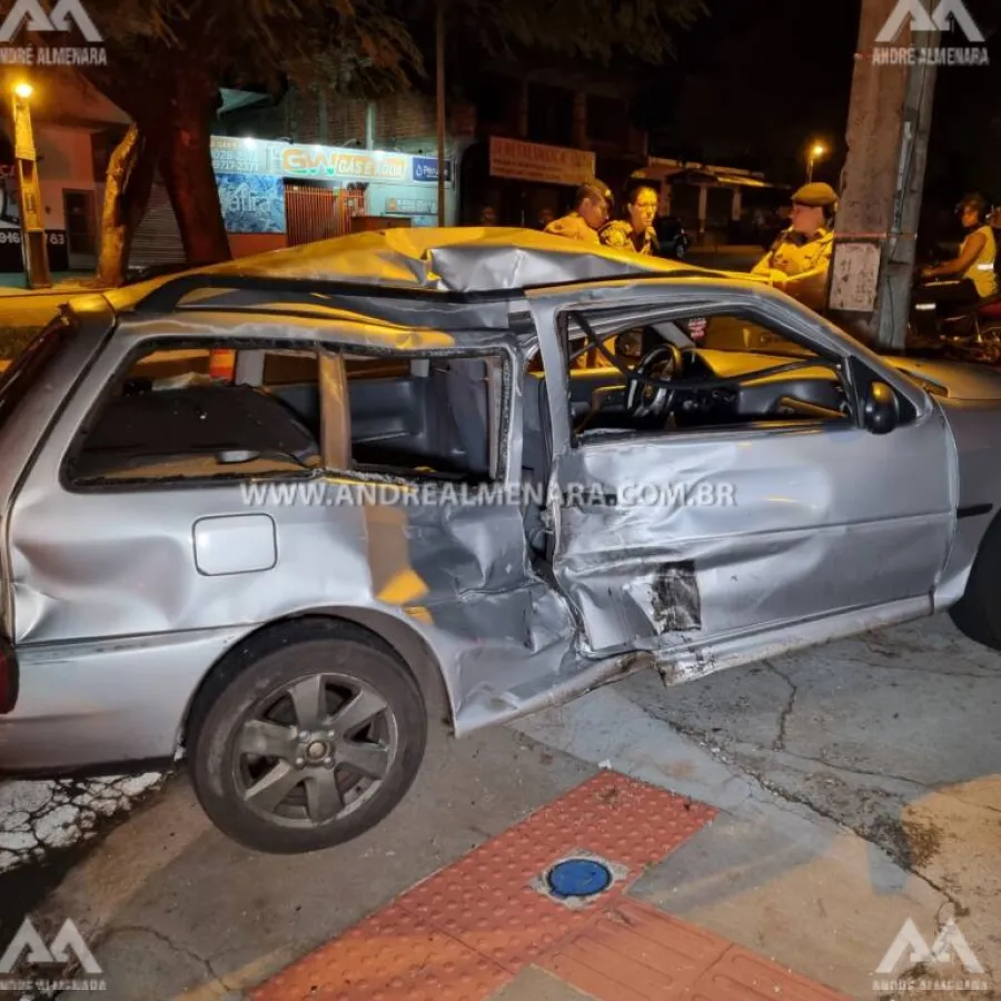 Colisão violenta no Jardim Alvorada deixa dois gravemente feridos