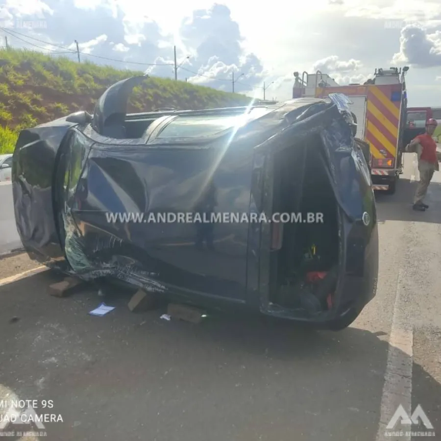 Casal de idosos sofre acidente no Contorno Norte de Maringá