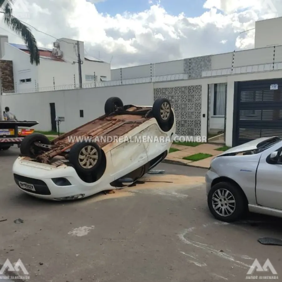 Uma pessoa fica ferida em acidente no Residencial Cidade Nova em Maringá