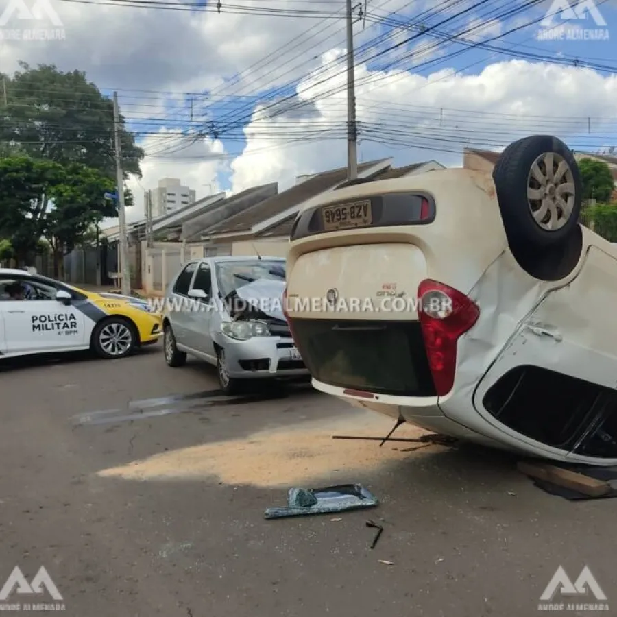 Uma pessoa fica ferida em acidente no Residencial Cidade Nova em Maringá